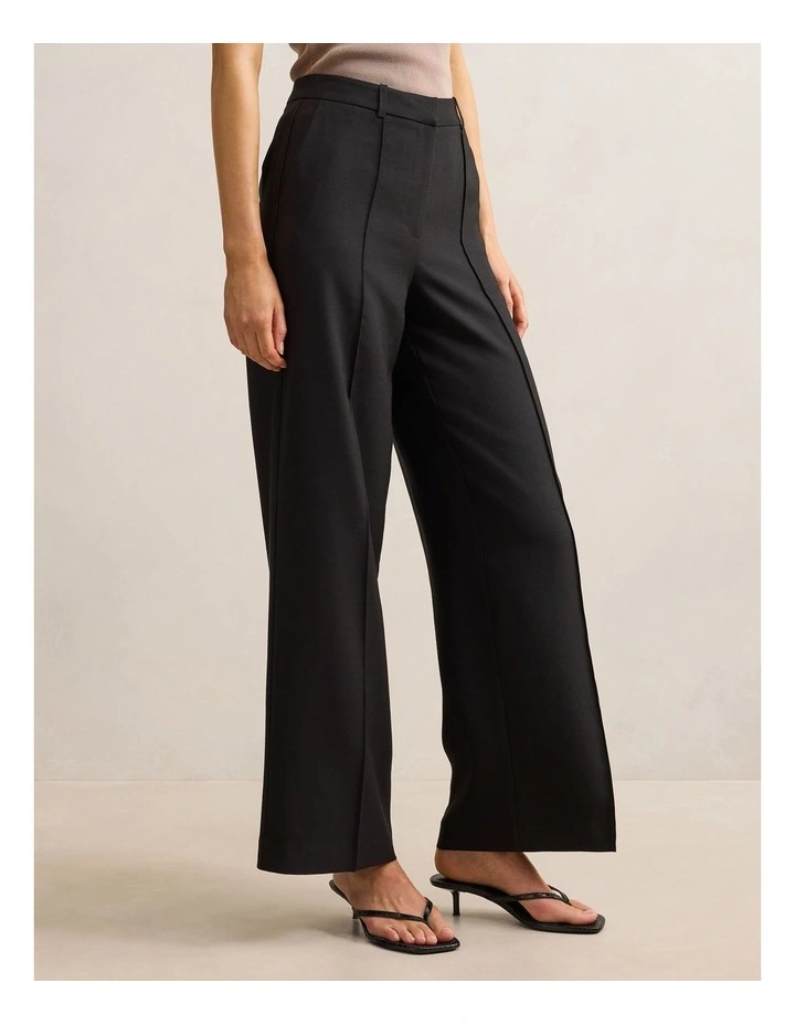 Penelope Pintuck Straight Leg Pants in Black image 3