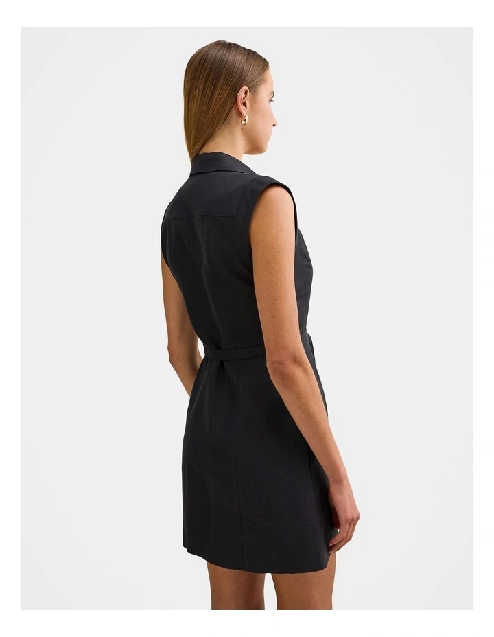 Polly Seamed Mini Dress in Black image 2