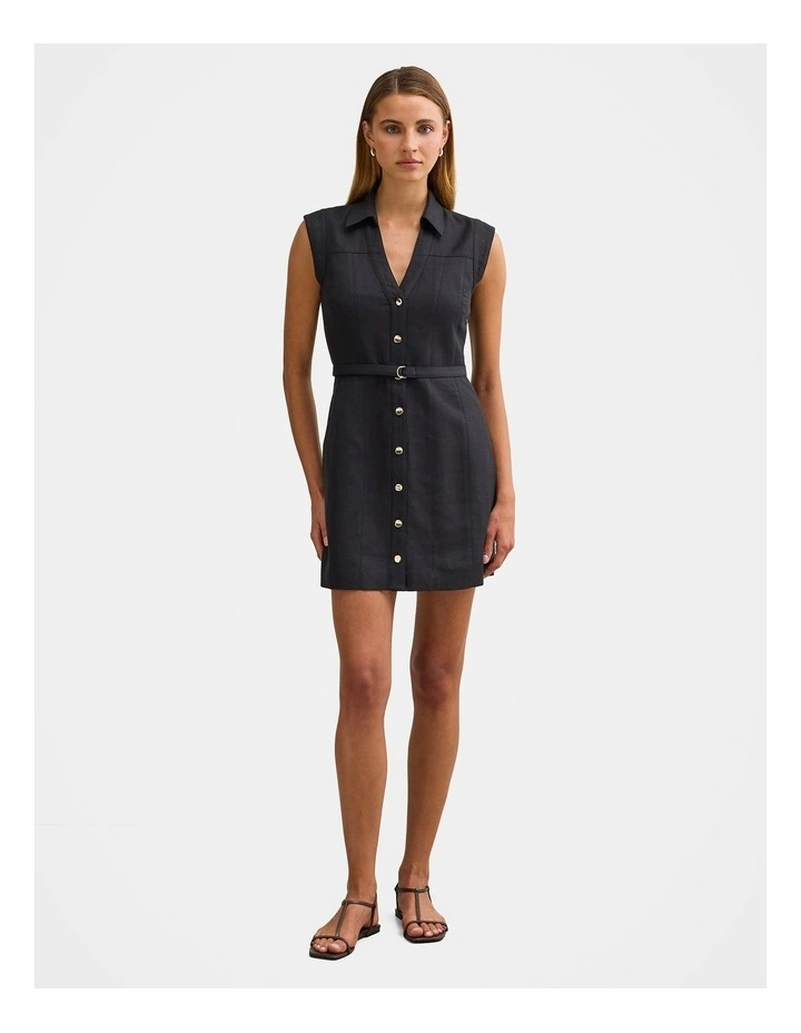 Polly Seamed Mini Dress in Black image 5