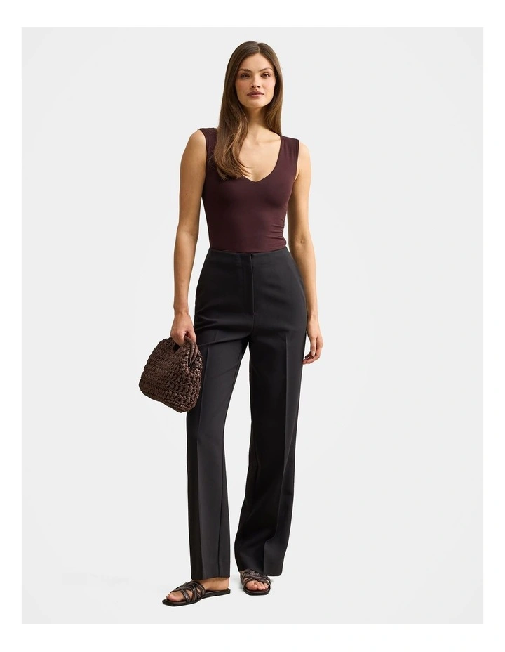 Vera V Neck Tank Top in Brown image 5