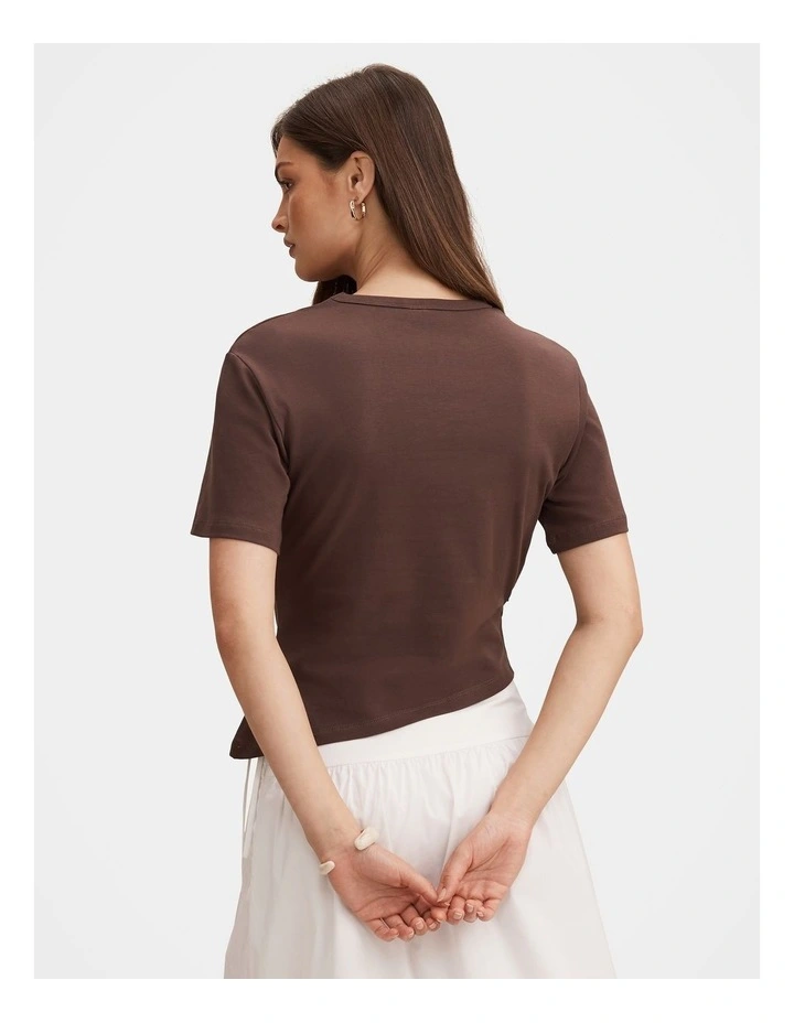 Saskia Boxy T-shirt in Chocolate image 2
