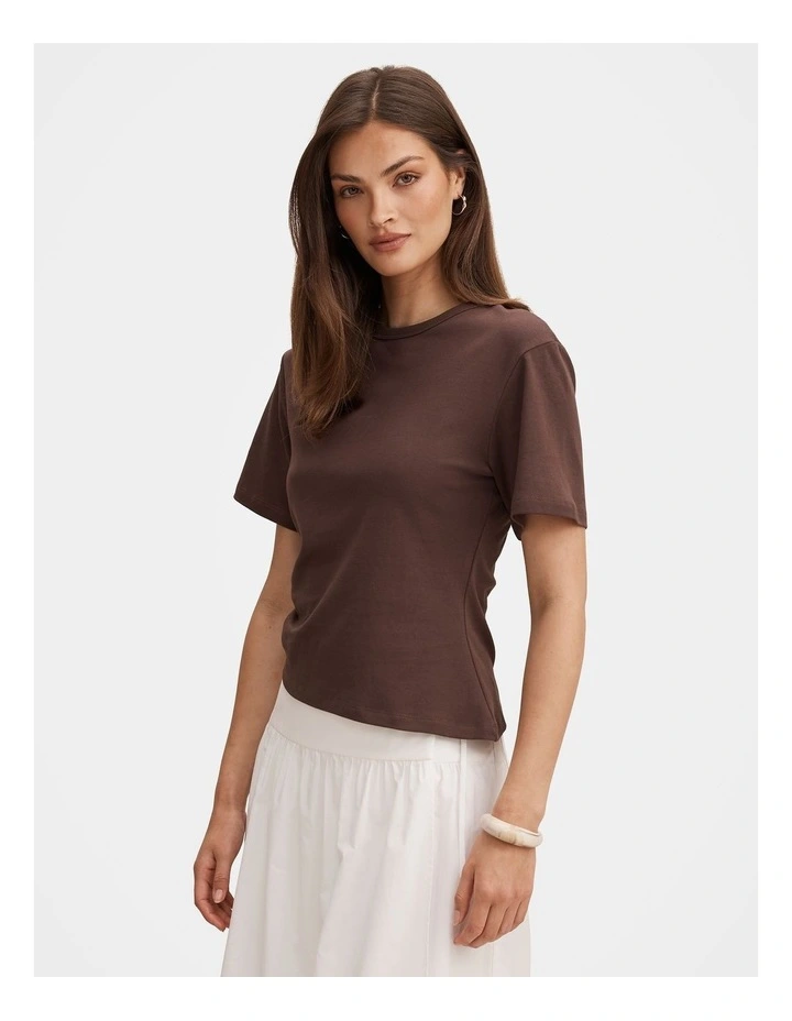 Saskia Boxy T-shirt in Chocolate image 3