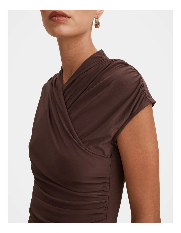 Juliette Cross Neck Top in Brown image 4