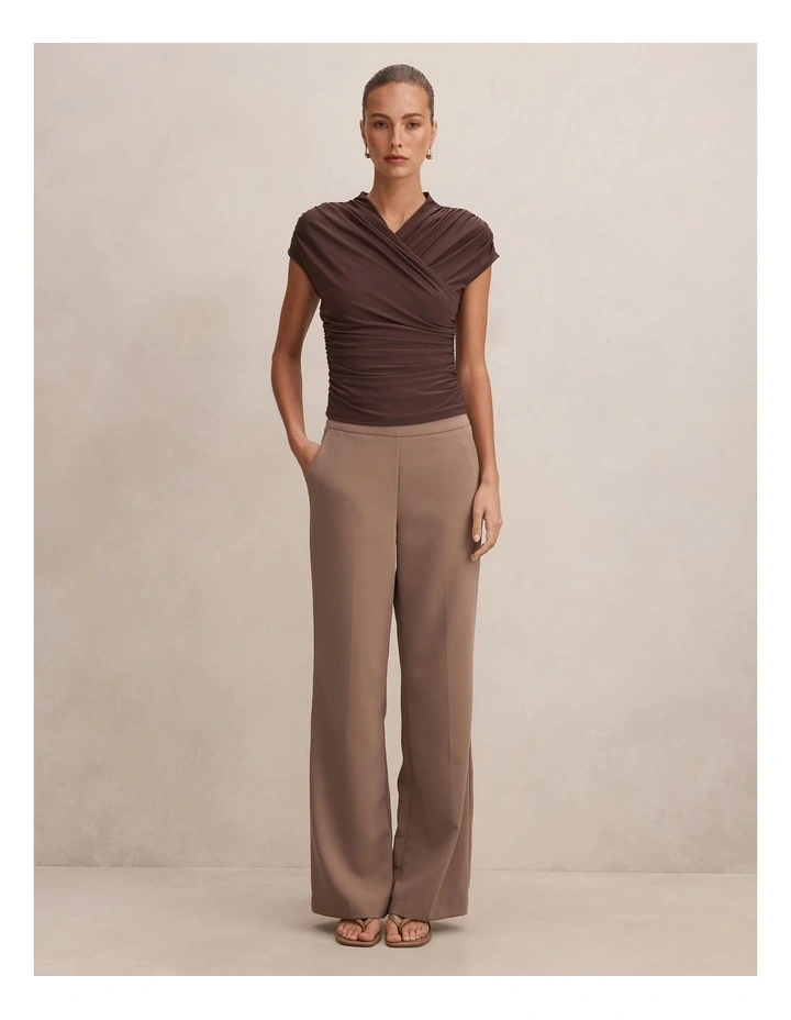 Juliette Cross Neck Top in Brown image 5