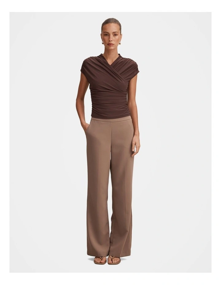 Juliette Cross Neck Top in Brown image 5