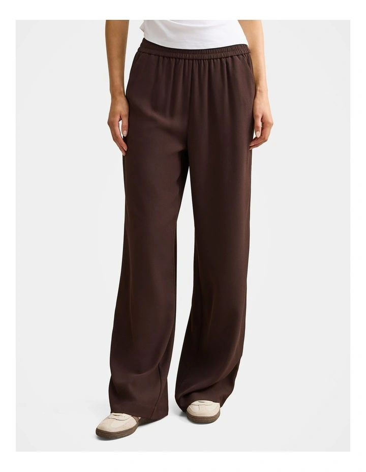 Aleyna Side Striped Wide Leg Pants in Brown image 1