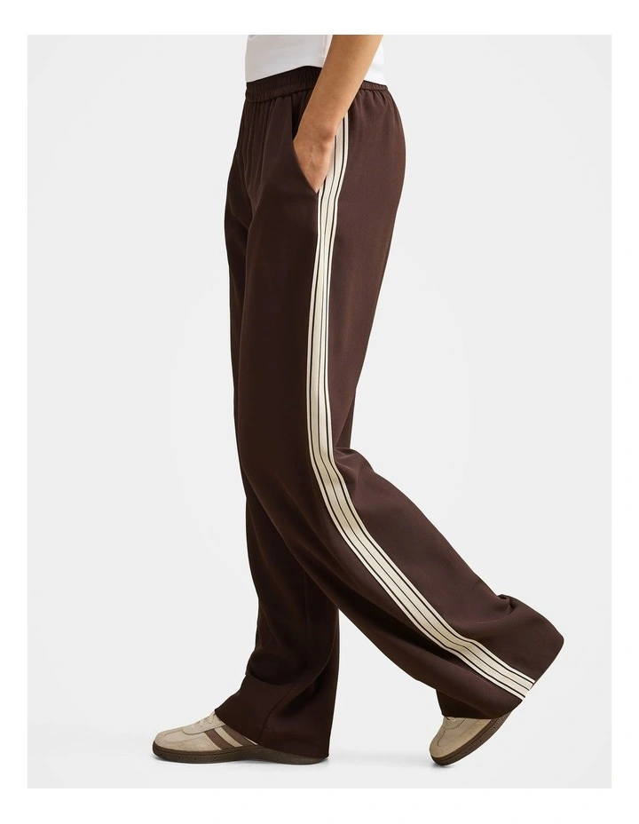 Aleyna Side Striped Wide Leg Pants in Brown image 3