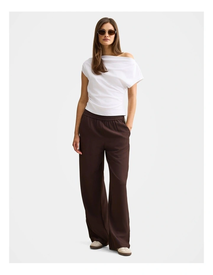 Aleyna Side Striped Wide Leg Pants in Brown image 5