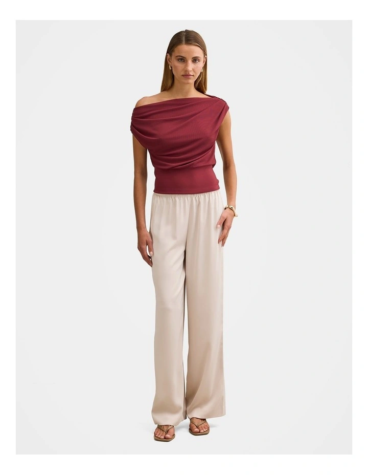 Kenna Tipped Mesh Top in Red image 1