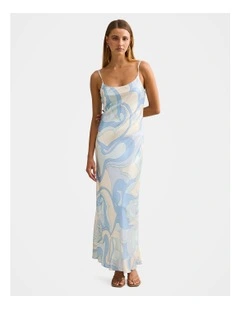 Violet Strappy Slip Dress in Blue