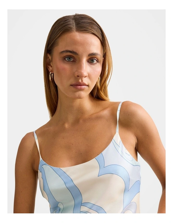 Violet Strappy Slip Dress in Blue image 4