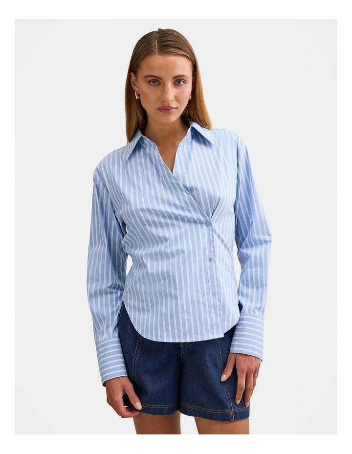 Tina Tie Back Shirt in Blue image 1