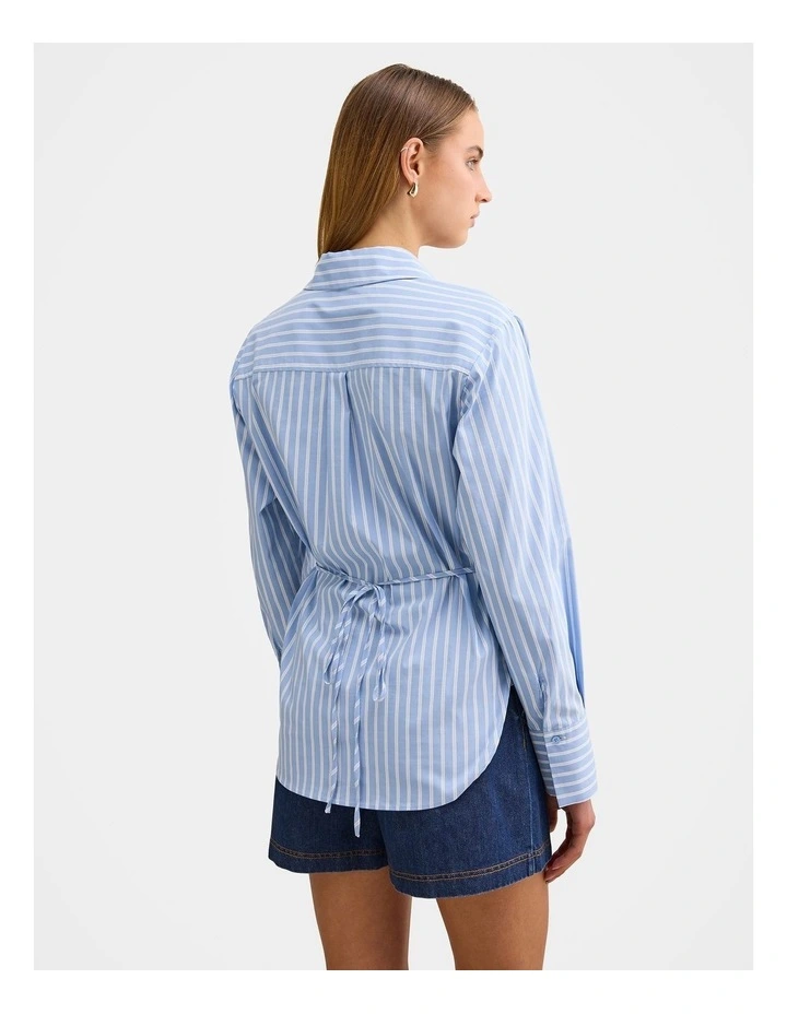 Tina Tie Back Shirt in Blue image 2