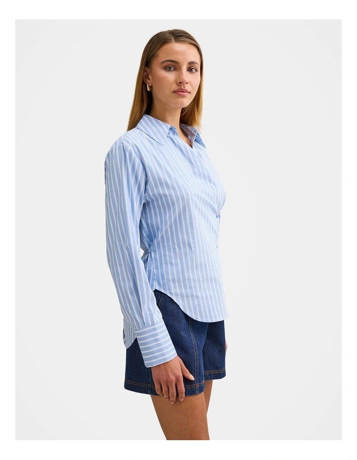 Tina Tie Back Shirt in Blue image 3