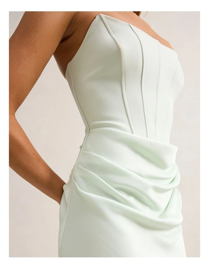 Isra Drape Strapless Maxi Dress in Green image 4