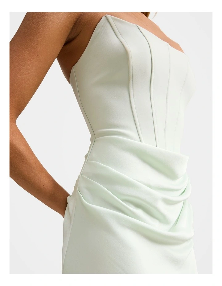 Isra Drape Strapless Maxi Dress in Green image 4