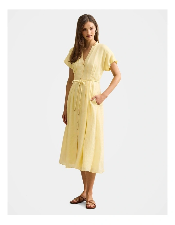 Jemma Shirt Midi Dress in Yellow image 3