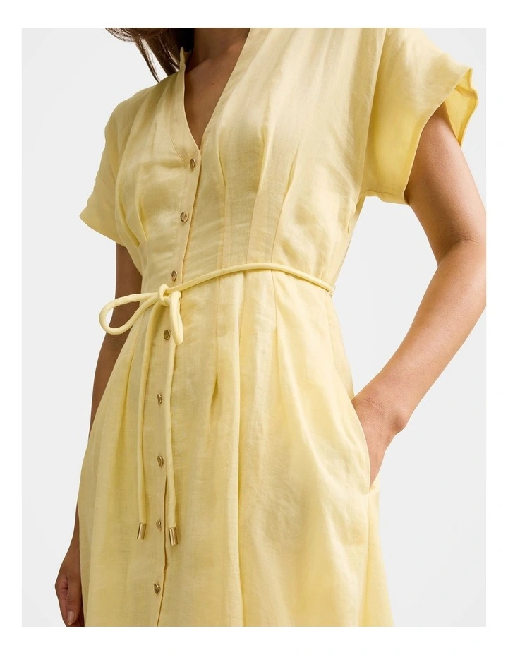 Jemma Shirt Midi Dress in Yellow image 4