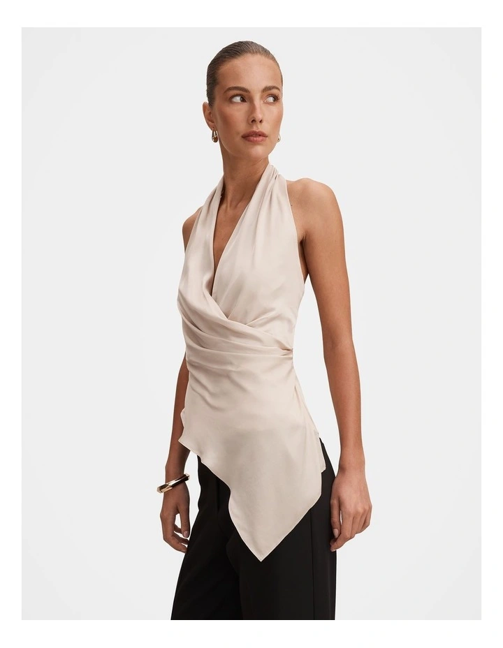 Isabella Drape Detail Top in Gold image 3