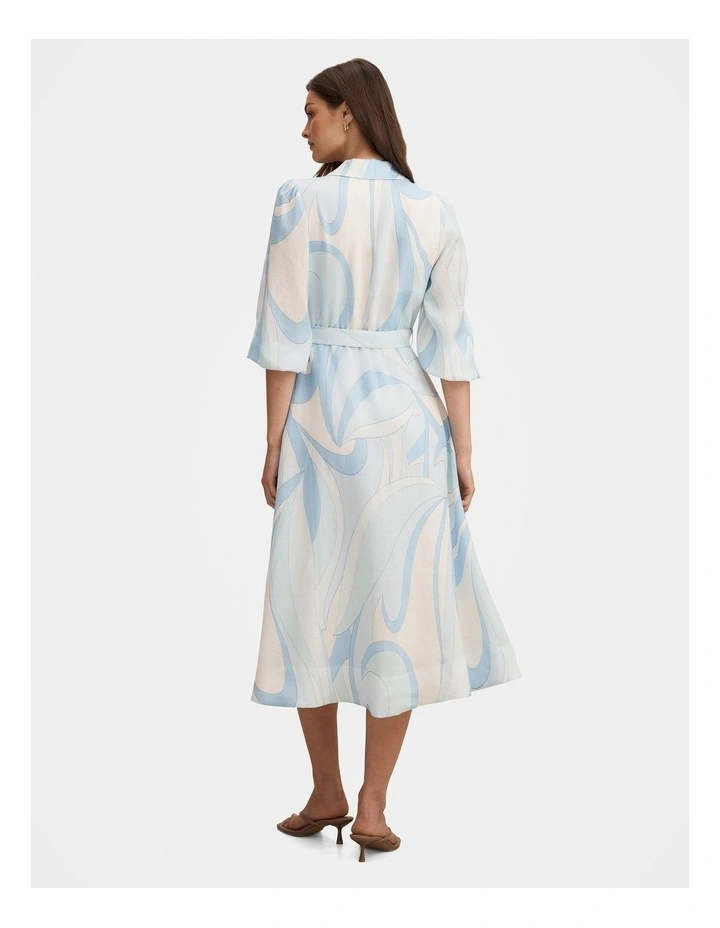 Fia Printed Shirt Midi Dress in Multi image 2
