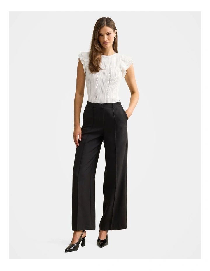 Danielle Flutter Sleeves Knitted Top in Cream image 5