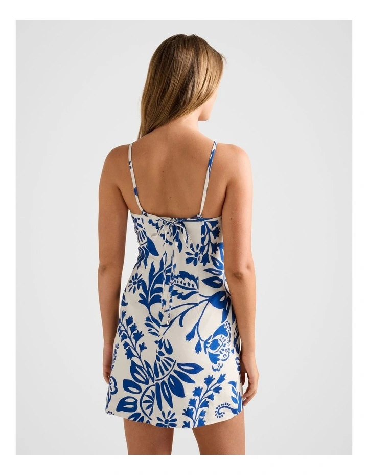 Letty Stretch Linen Mini Dress in Multi image 2