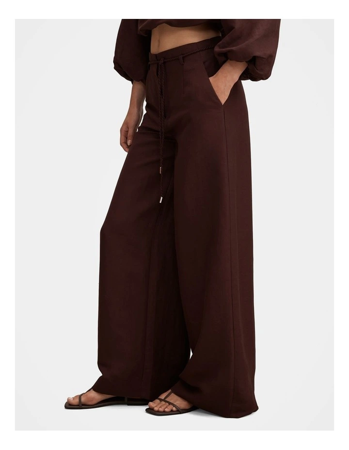 Myla Wide Leg Pants in Chocolate image 3