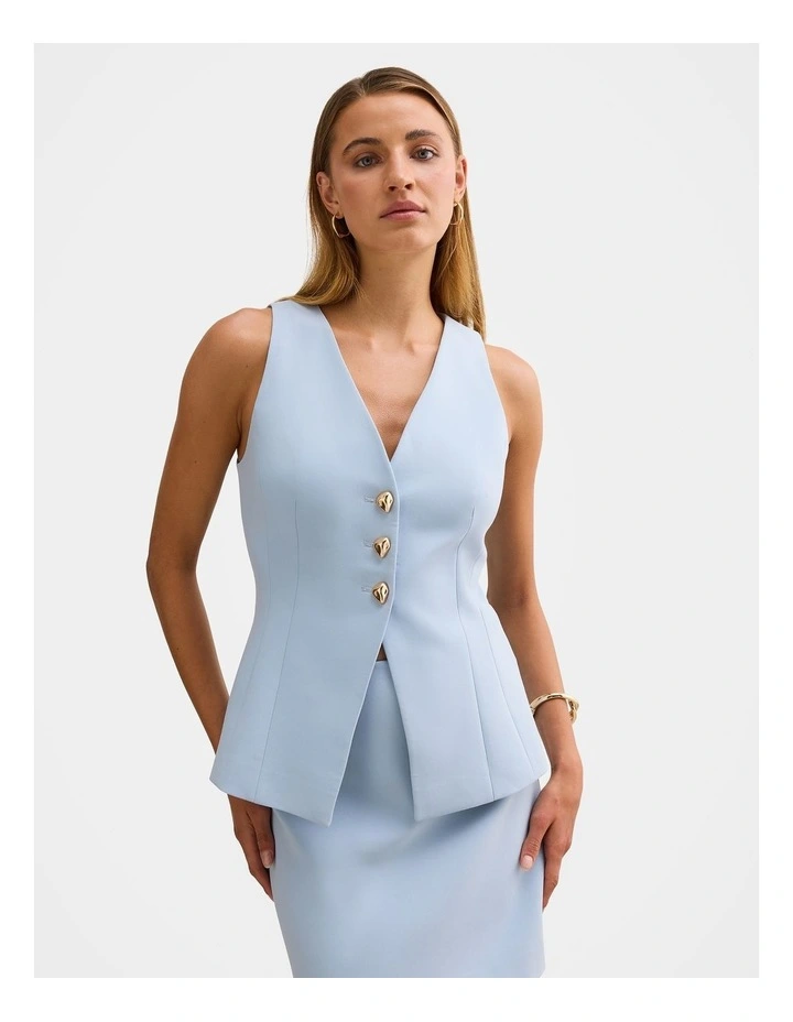 Larissa Long Waistcoat in Blue image 1
