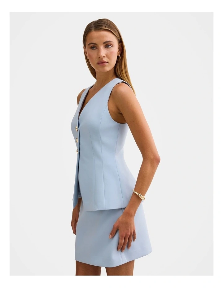 Larissa Long Waistcoat in Blue image 3
