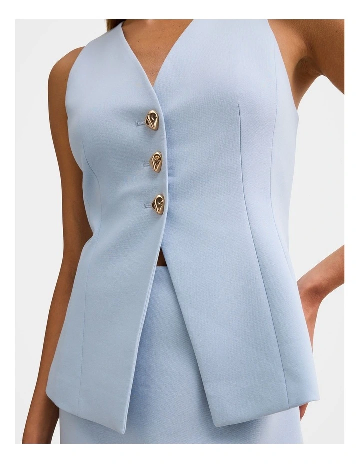 Larissa Long Waistcoat in Blue image 4