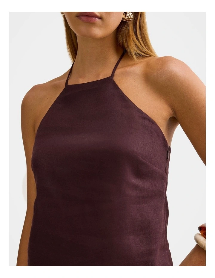 Hallie Halter Neck Top in Brown image 4