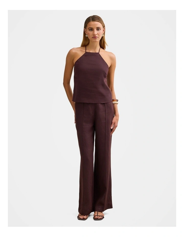 Hallie Halter Neck Top in Brown image 5