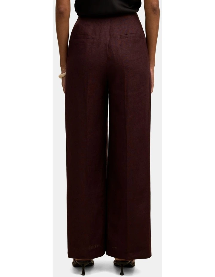 Posey Linen Wide Leg Pants in Chocolate image 2