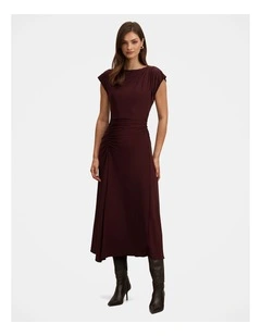 Marissa Jersey T-shirt Midi Dress in Brown