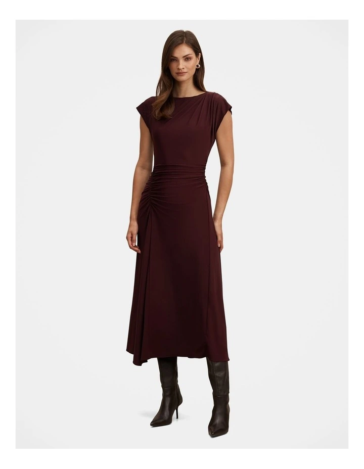 Marissa Jersey T-shirt Midi Dress in Brown image 1