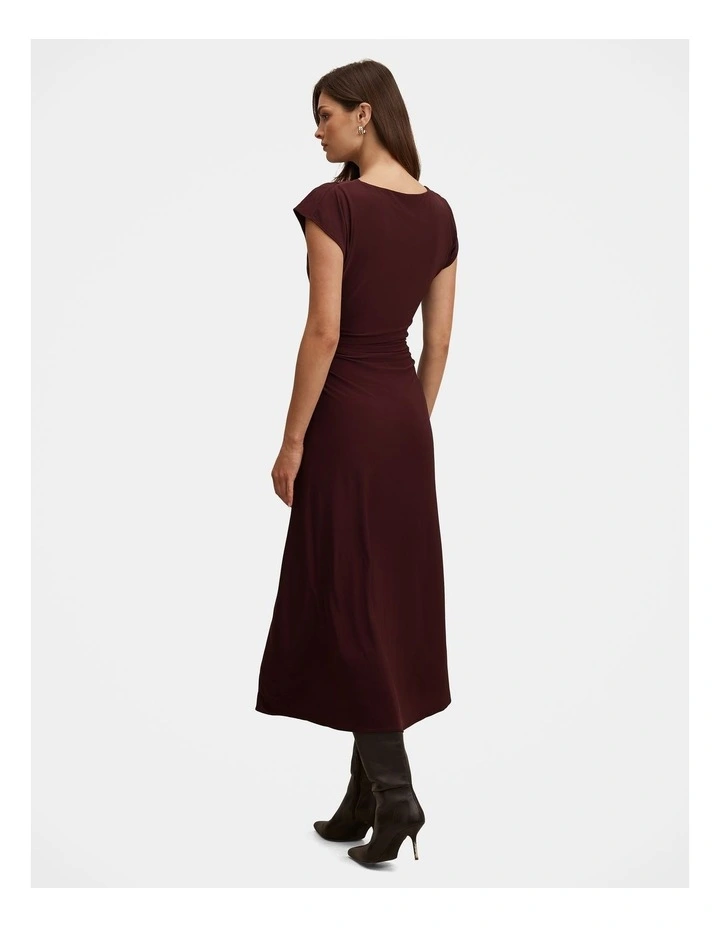 Marissa Jersey T-shirt Midi Dress in Brown image 2