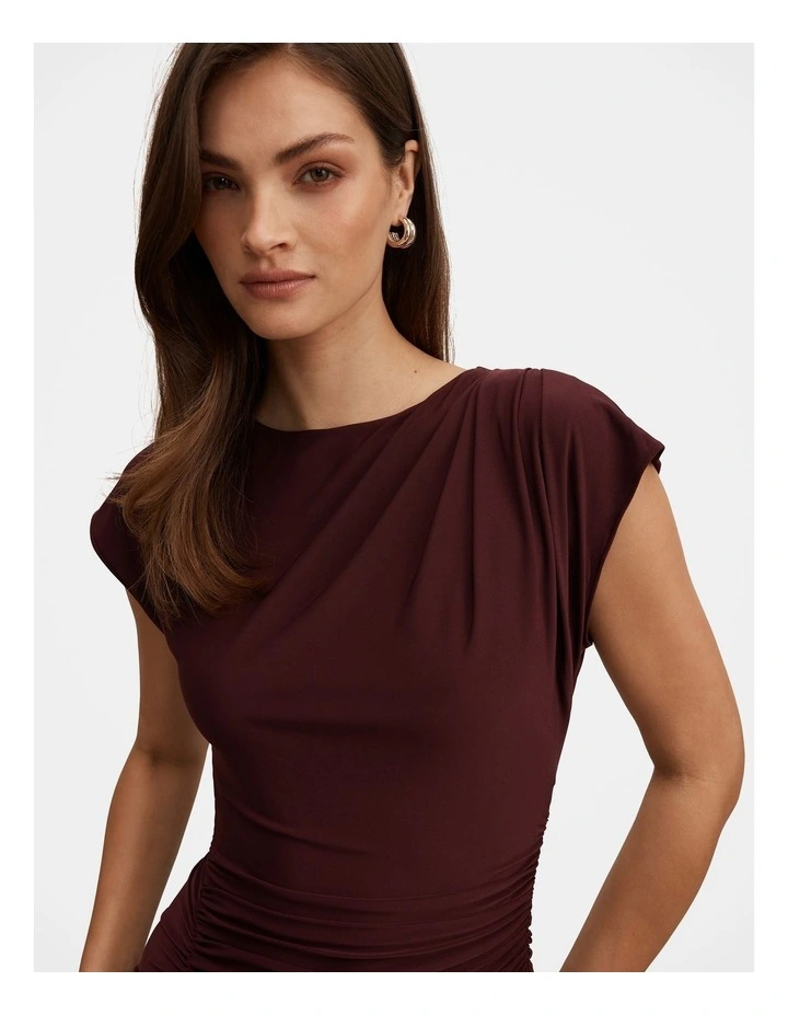 Marissa Jersey T-shirt Midi Dress in Brown image 4