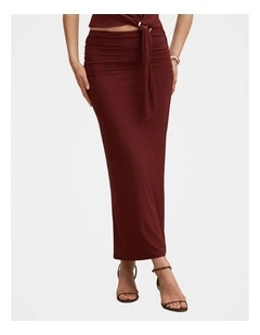 Jazelle Jersey Maxi Skirt in Red