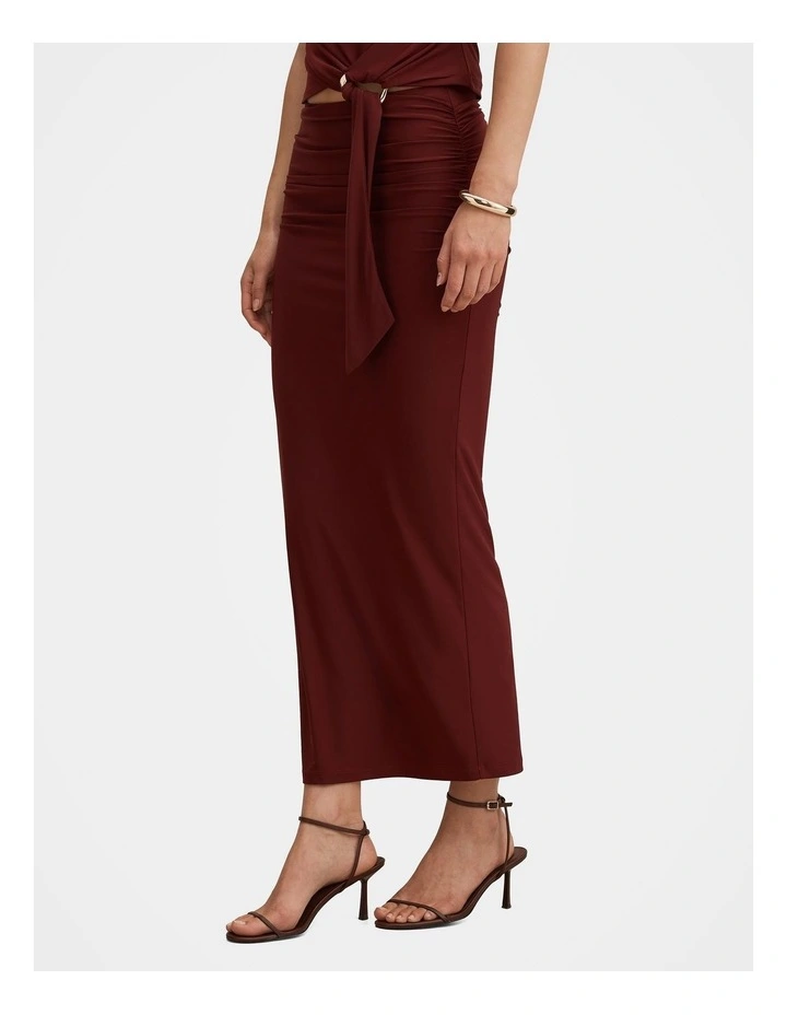 Jazelle Jersey Maxi Skirt in Red image 3