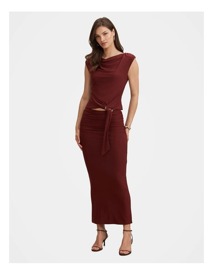 Jazelle Jersey Maxi Skirt in Red image 5