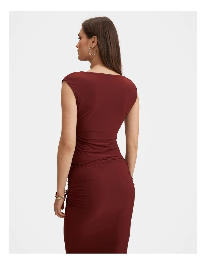 Jazelle Hardware Drape Detail Top in Red image 2