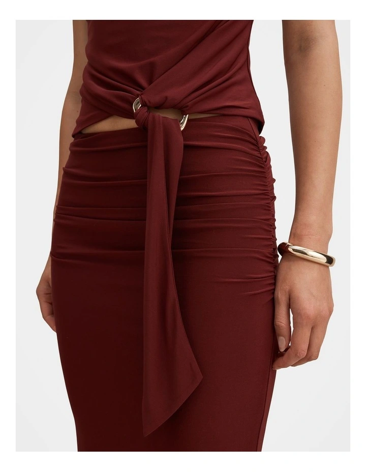 Jazelle Hardware Drape Detail Top in Red image 4