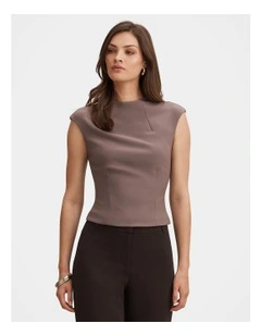 Florence Extended Shoulder Top in Brown