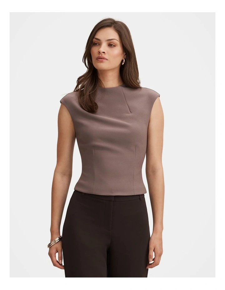 Florence Extended Shoulder Top in Brown image 1