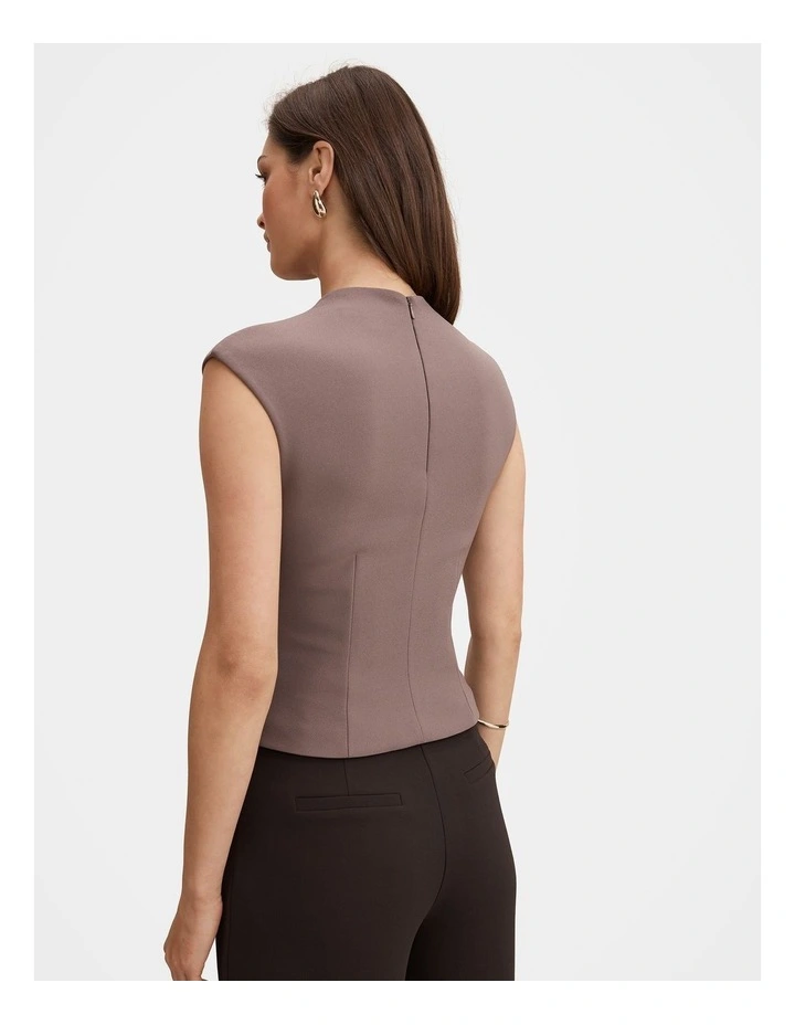 Florence Extended Shoulder Top in Brown image 2