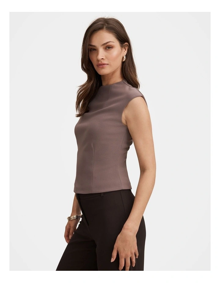 Florence Extended Shoulder Top in Brown image 3