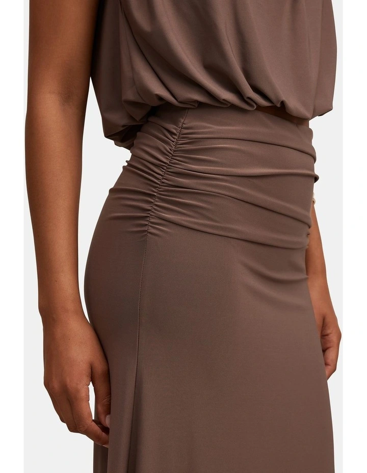 Sutton Flute Maxi Skirt in Brown image 4