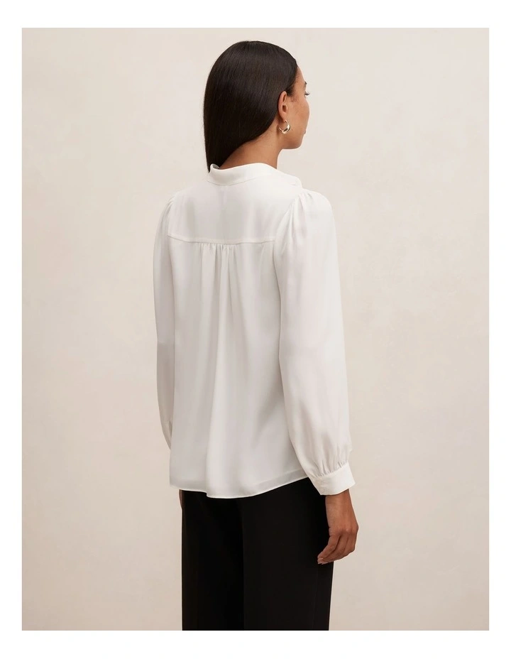 Poppy Lace Trim Blouse in White image 2