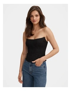 Lara Lace Corset Top in Black