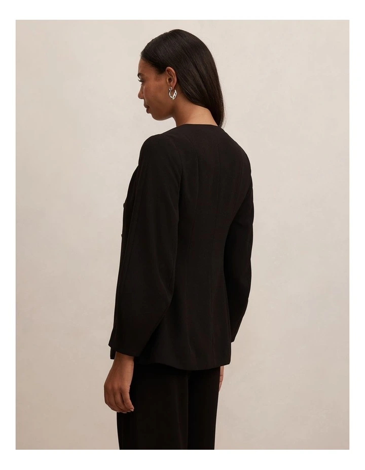 Lizzie Collarless Blazer in Black image 2